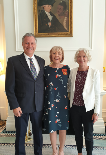 Maryanne Tipler ONZM. Collecting her award on Monday 29th April 2019 from the Governor-General of New Zealand, The Rt Hon Dame Patsy Reddy