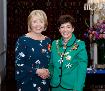 Maryanne Tipler ONZM. Collecting her award on Monday 29th April 2019 from the Governor-General of New Zealand, The Rt Hon Dame Patsy Reddy
